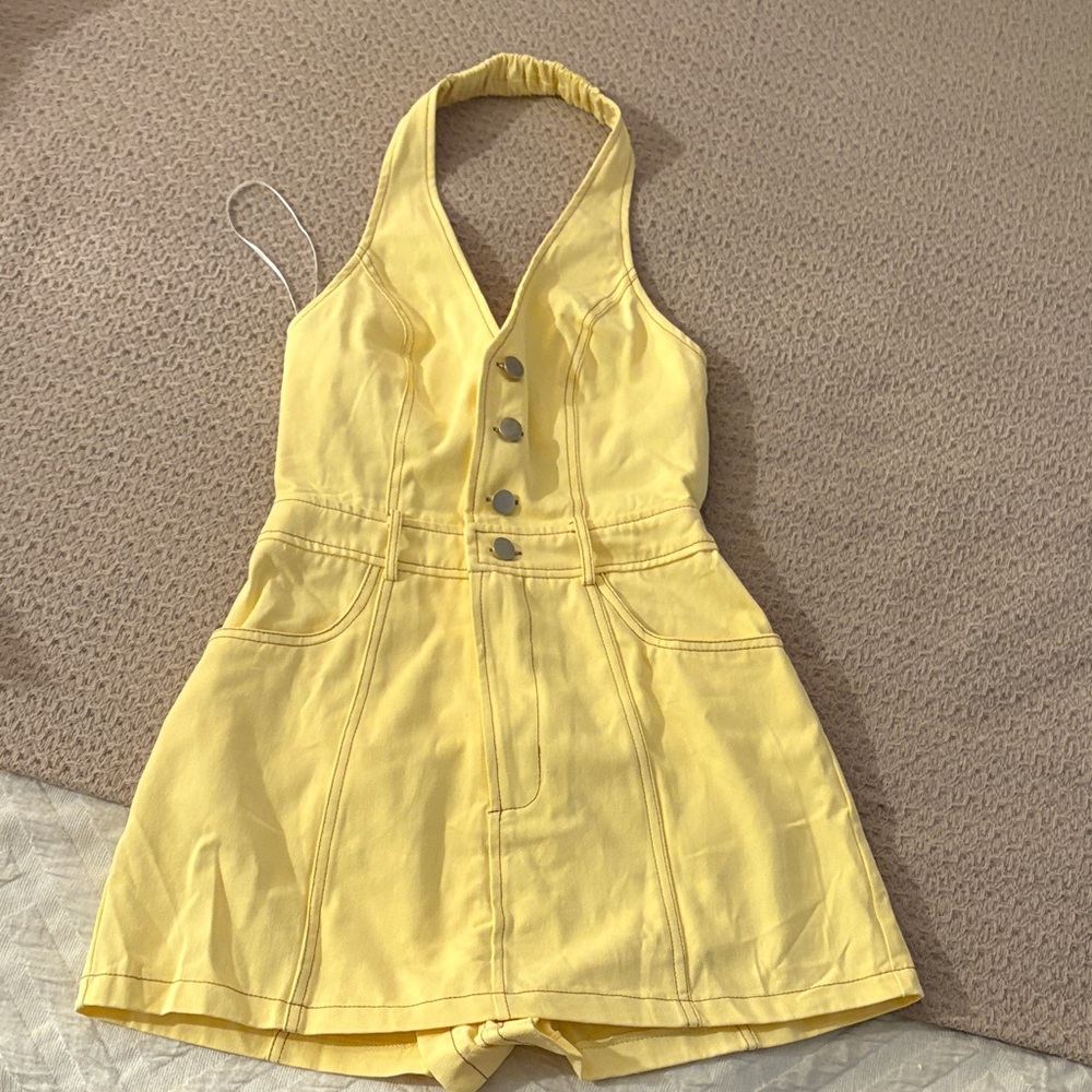 Hello Molly Yellow Halter Jumpsuit